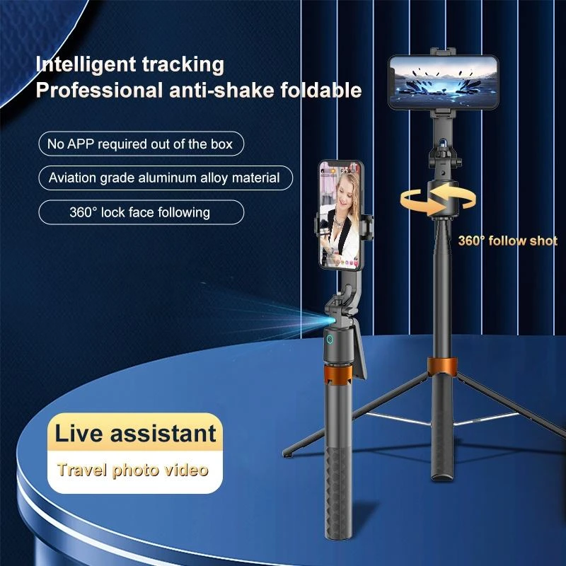 Q13 Intelligent AI Tracker Selfie Stick 360 Degrees Auto Face Tracking