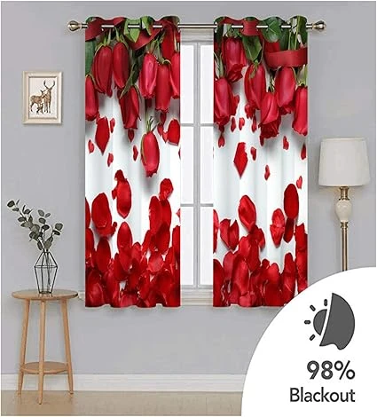 2 Piece 3D Print Premium curtain