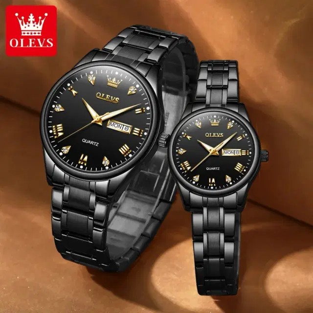 Olevs 5563 CHAIN WATCH –( Black ) For Women