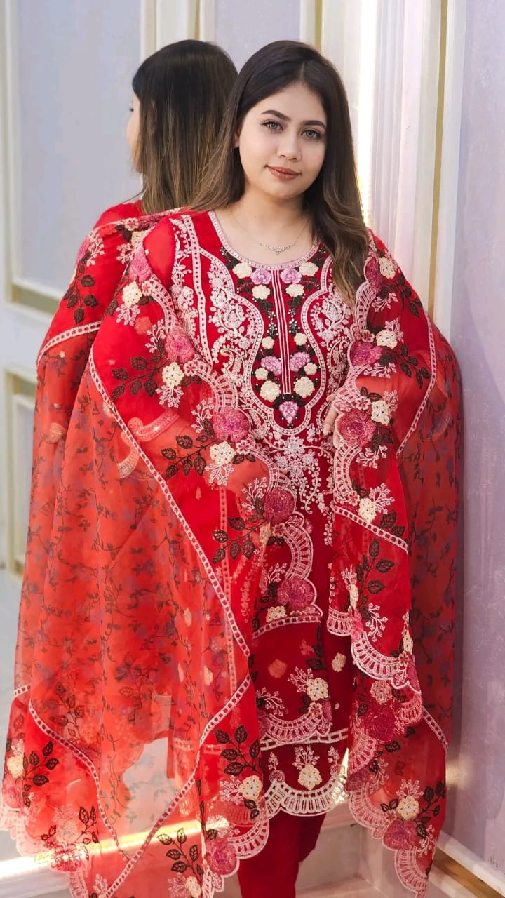 Pakistani Design 4-Piece Sada Bahar Tissue Set
