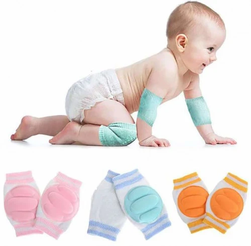 1 Pair (2pcs) Multicolor Baby Knee Pads Foam Pads Soft Cotton - Non Slip Pads for Crawling Infants / Toddlers / Baby Knee & Elbow Pads Protector Safety Pads for Baby Boy & Girl