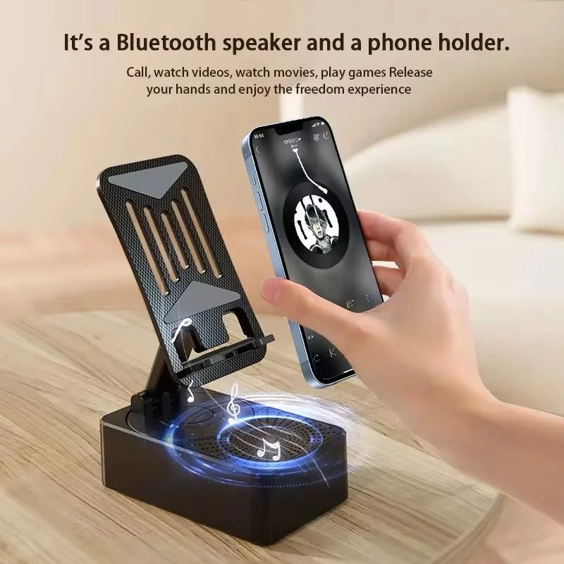 3 In 1 Mobile Phone Bracket Bluetooth Speaker Power Bank Rotating Foldable Lazy Desktop Holder Stand For Cell Phone Tablets IPad