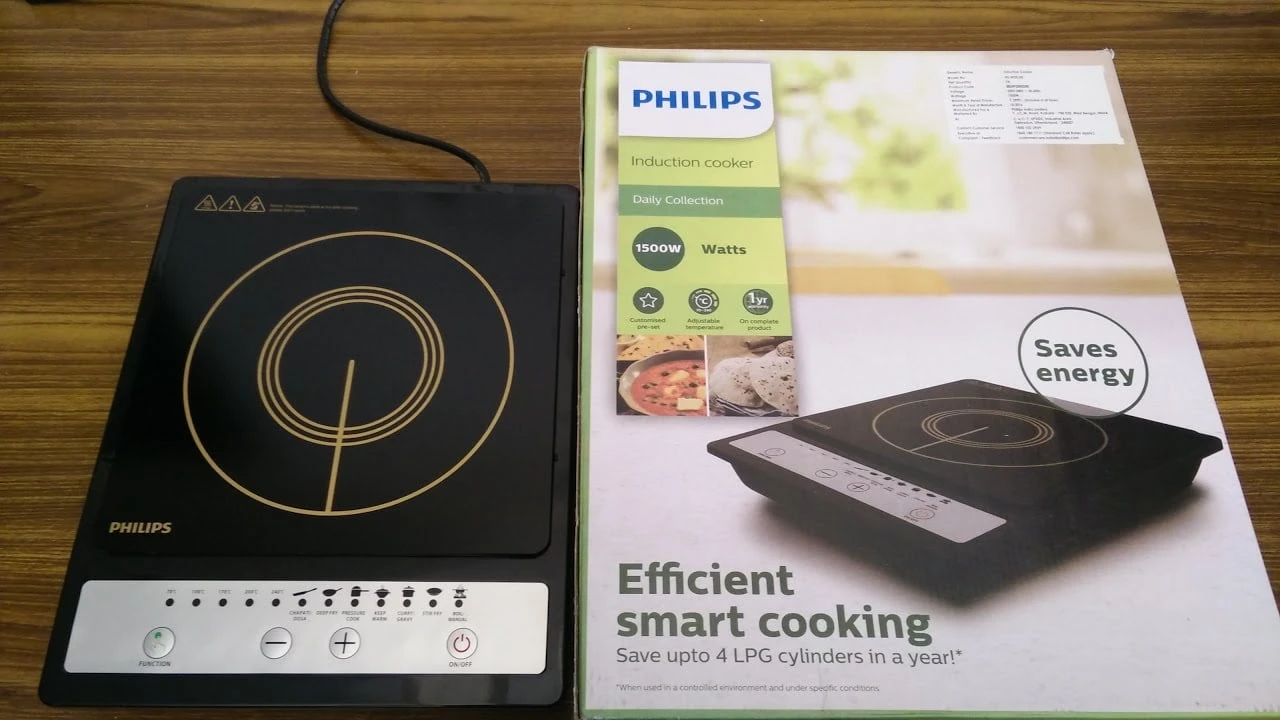 Original Philips HD4920 Induction Cooker With Save Energy (1500W, Black, Push Button)