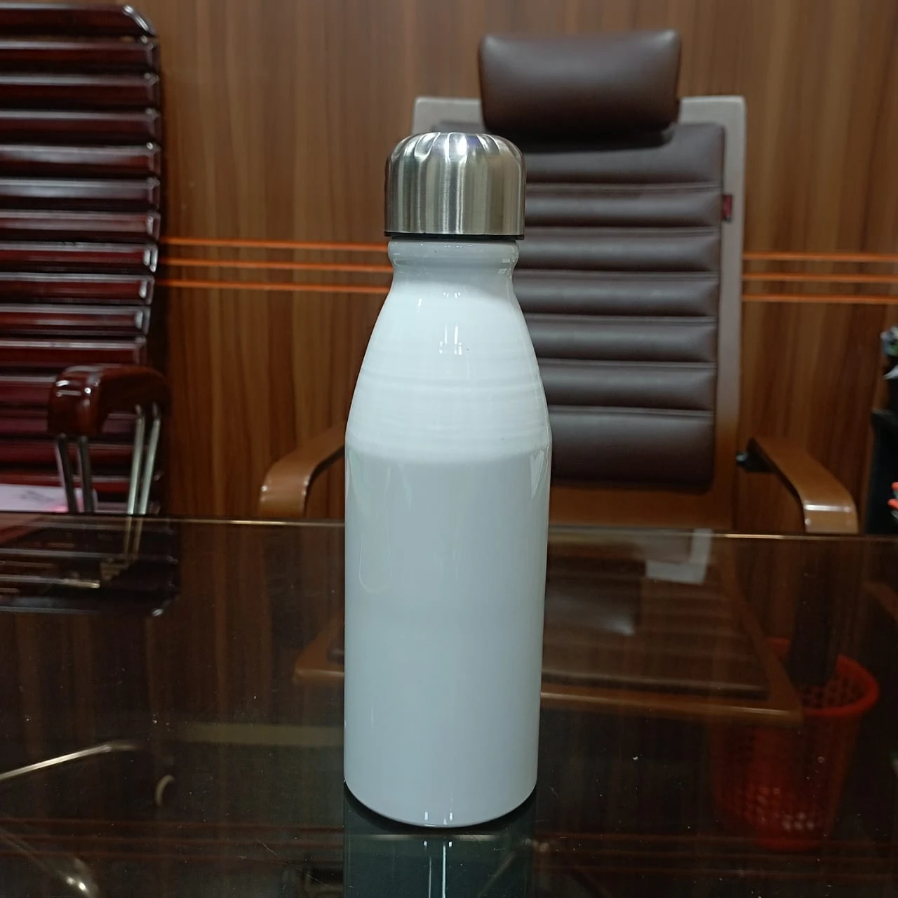 Silicon bottle Fancy white 500 ml