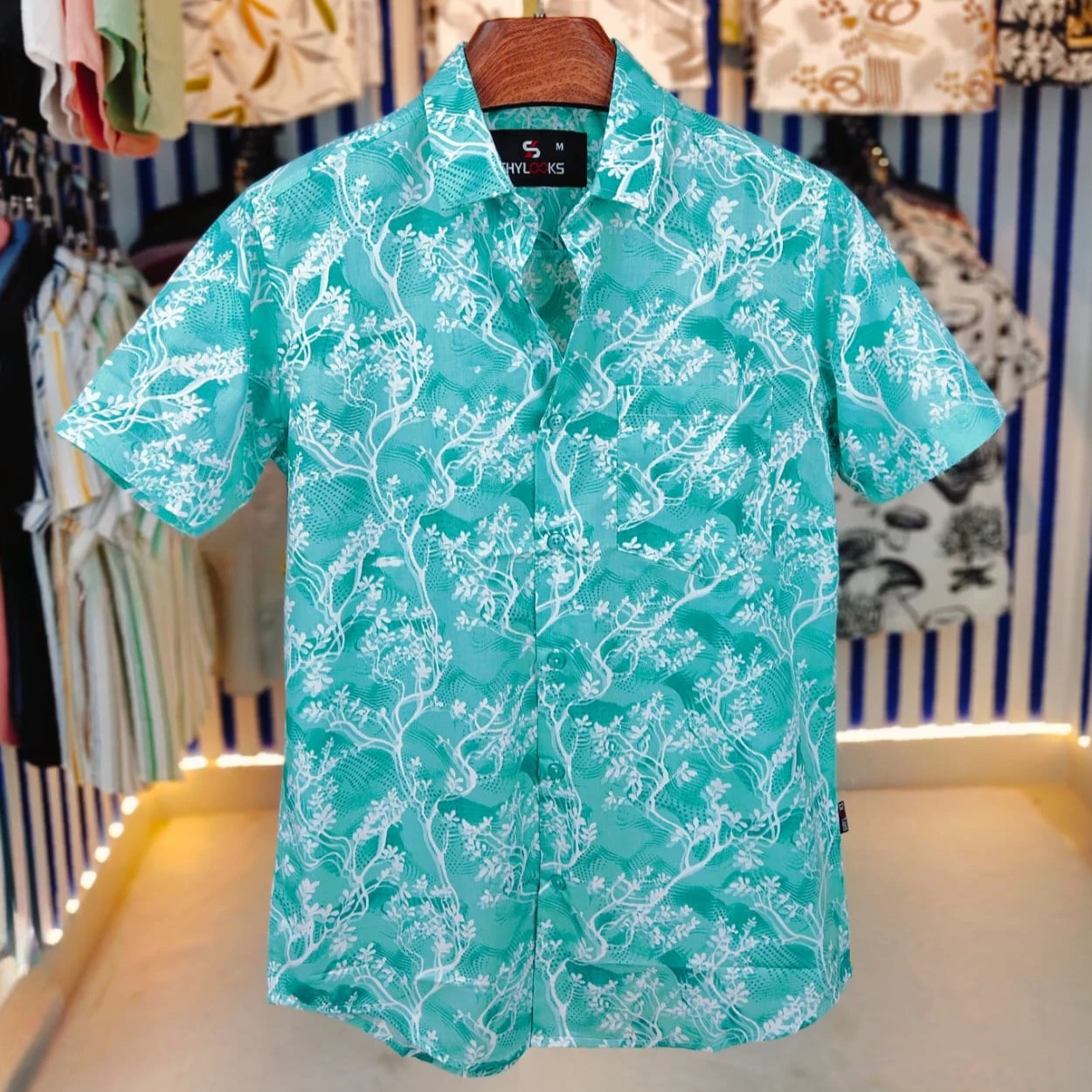 Pure Cotton Half Sleeve Print Shirt for Men's