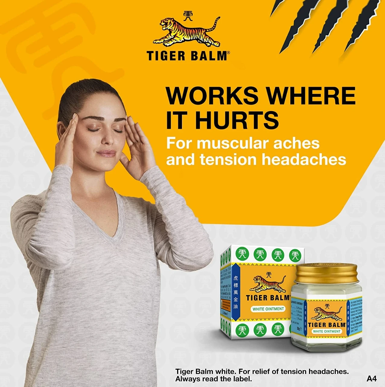 Tiger Balm White Pain Relief Ointment - 19g - Made in Thailand