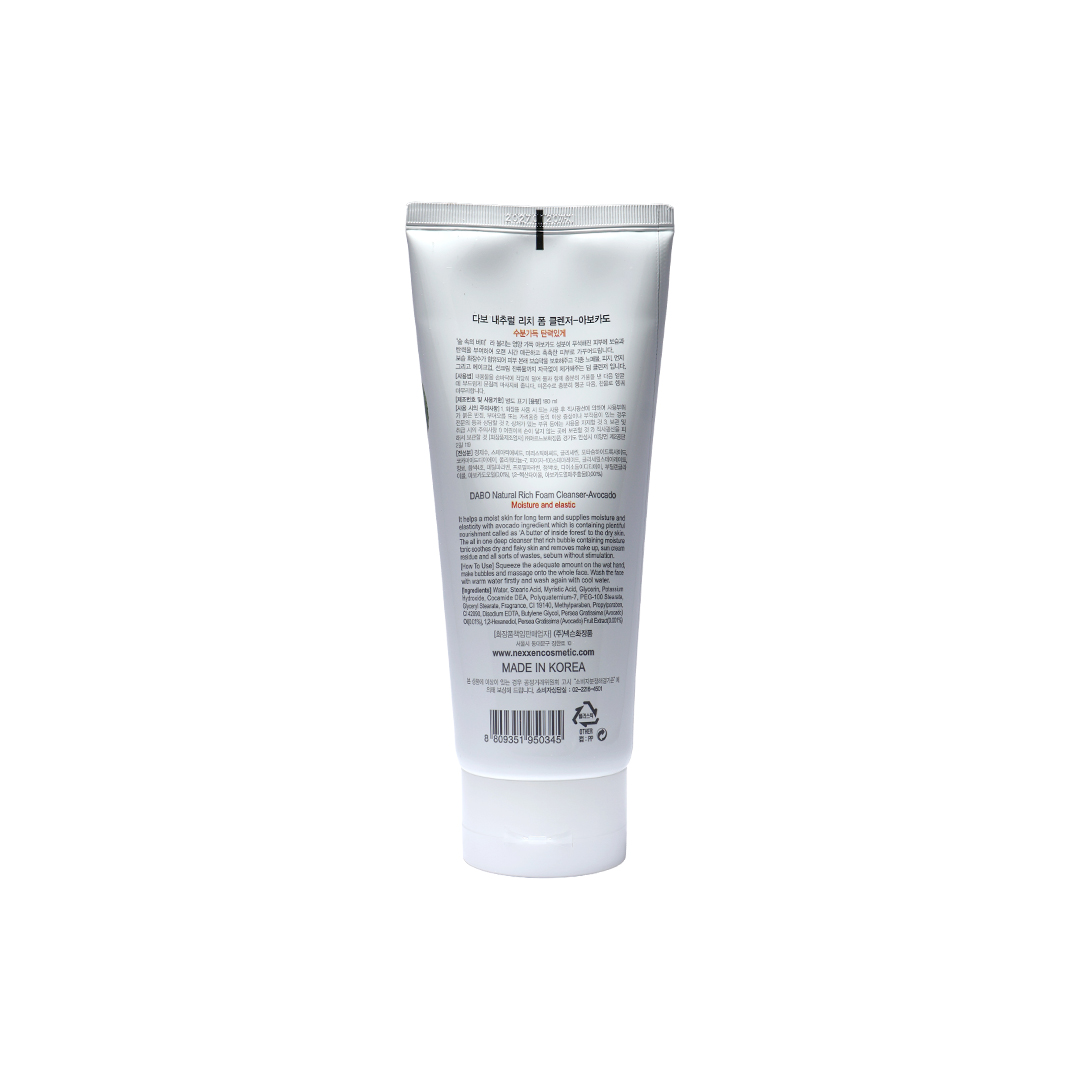 Dabo Natural Rich Foam Cleanser Avocado 180 ml