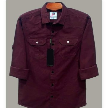 Double Pocket shirt for men (maroon)