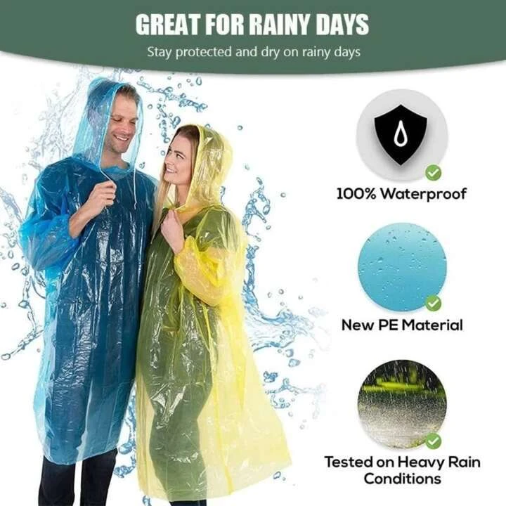 Rain Card, Wallet Rain Coat, Pocket Rain Coat, Rain Coat For Man And Women (10Pcs)