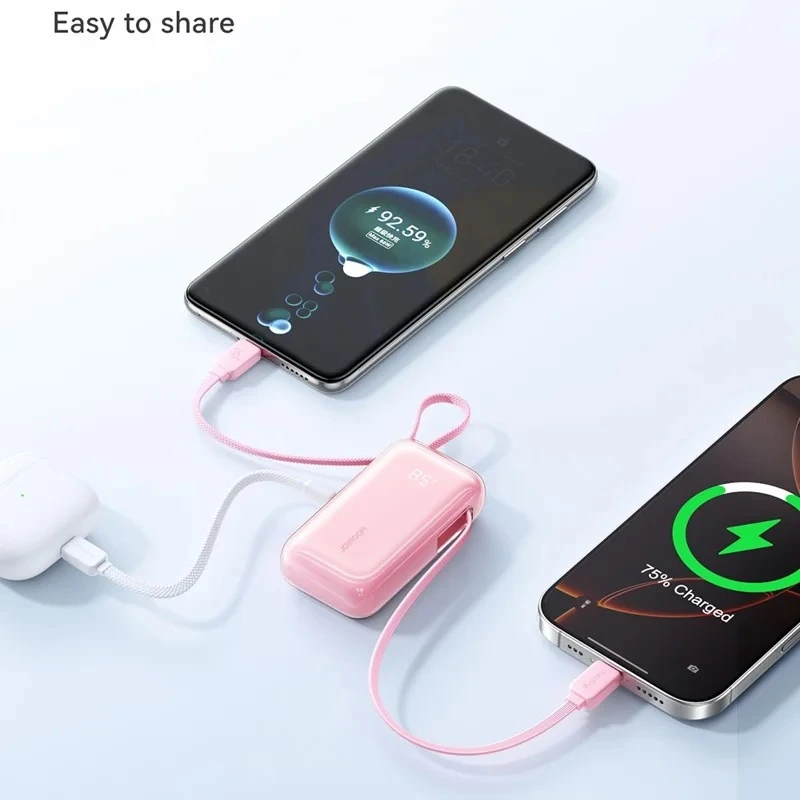 Joyroom JR-PR2 35W Dual Retractable Cable Power Bank – 10000mAh
