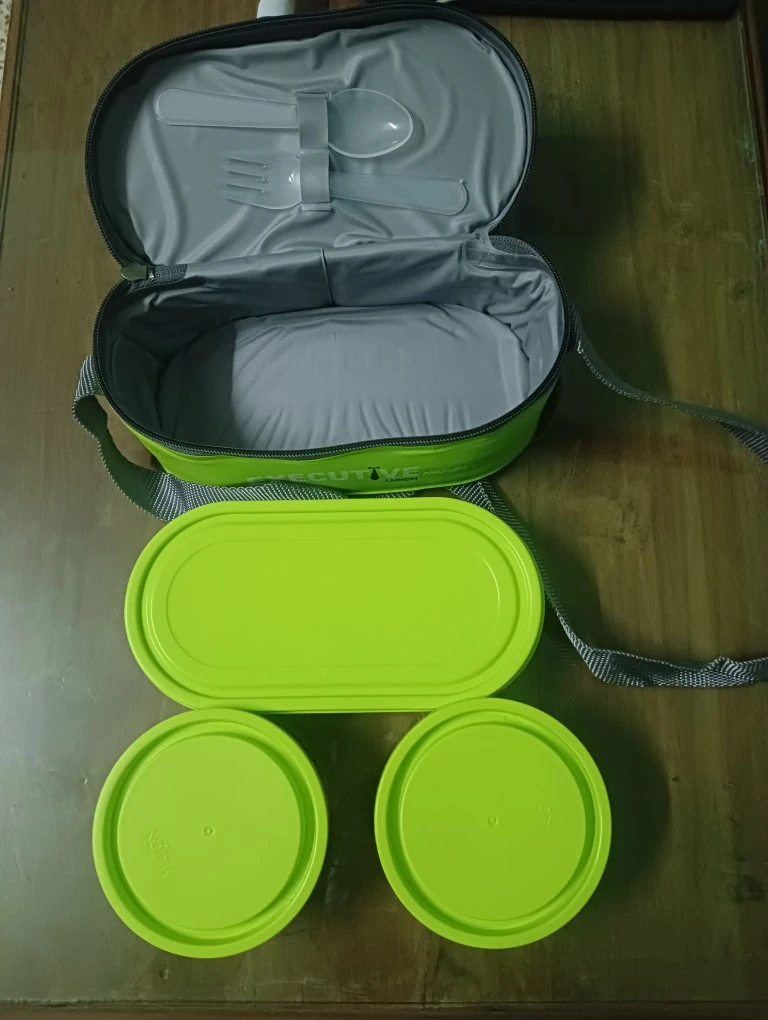 Lunch Box 2 Steel & 1 Microwave Safe Plastik Box