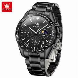 Butter Fly Lock OLEVS Watch for mens (black dial)