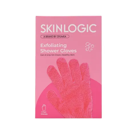 Skinlogic Exfoliating Shower Gloves 1 Pair (Pink)