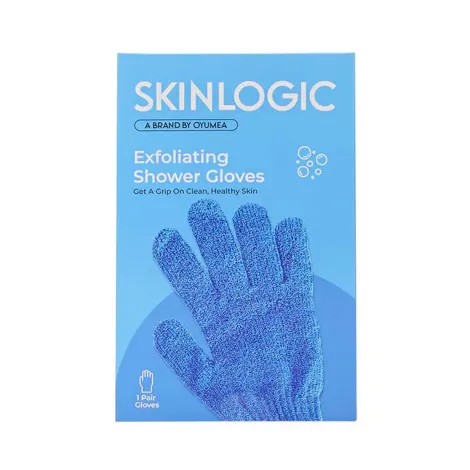 Skinlogic Exfoliating Shower Gloves Blue