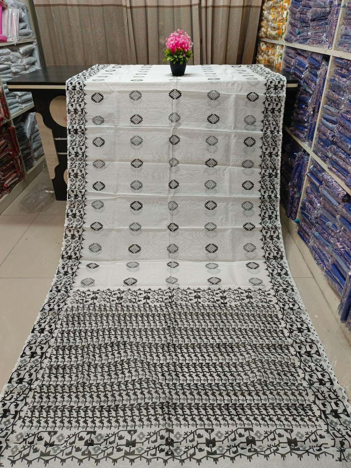 Half Silk Skin Print Sharee