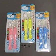 Applebear 2pcs Set Baby Feeding Spoon - Soft Silicone Spoon 2pcs Set - Multicolor Available