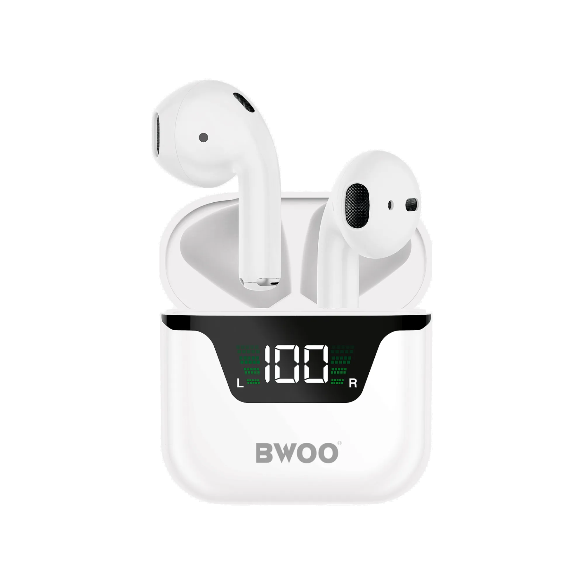 BWOO BO-BW50 BT V5.1 Half-in-ear Wireless Earbuds with Digital Display