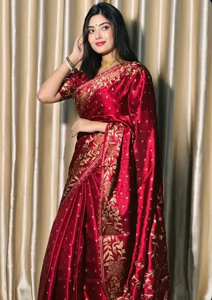 Japani Silk Skin Print Sharee with Blouse Piece
