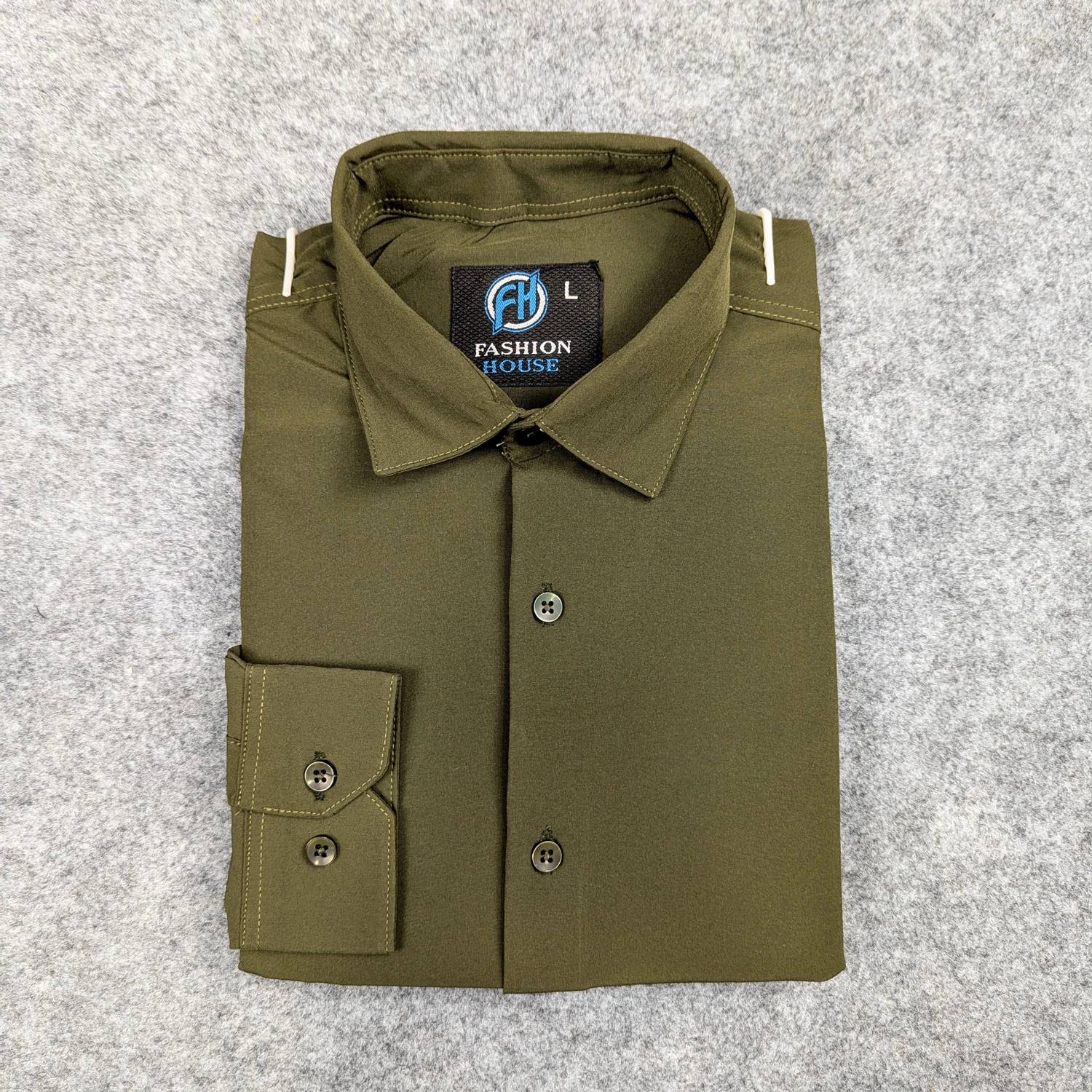 Premium China Micro Stig Shirt (Formal / Casual) (Olive)