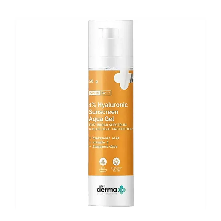 The Derma Co 1% Hyaluronic Sunscreen Aqua Gel SPF 50 PA++++ 50gm