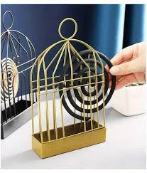 Birdcage Shape Iron 1Pcs - Mosquito Coil Holder Stand Mosquito Repellent Incense Burner Holder Hanger for Indoor Home Living Room Bedroom Hotel-Black