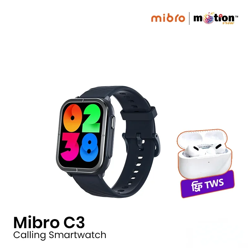 Mibro C3 Calling Smart Watch 2ATM with Dual Straps