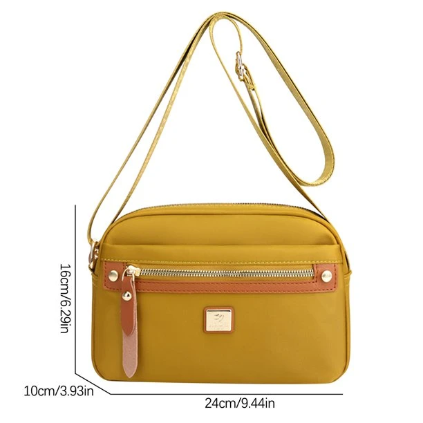 Nylon Fashion Cross-body Bag Lightweight Portable Shoulder Bag (golden)