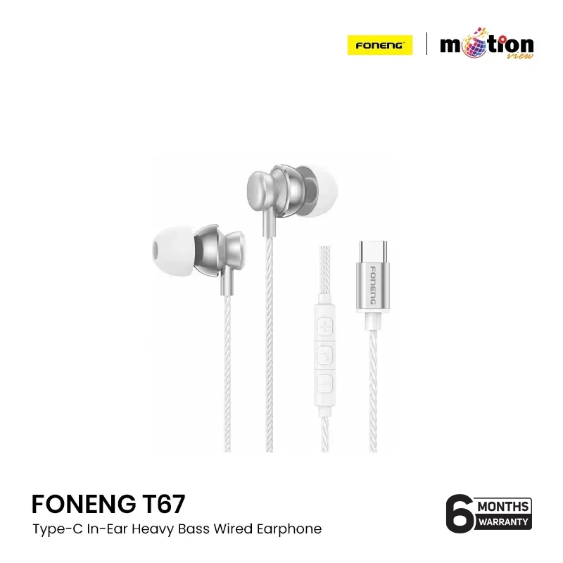 FONENG T67 Type-C In-Ear Heavy Bass Wired Earphone