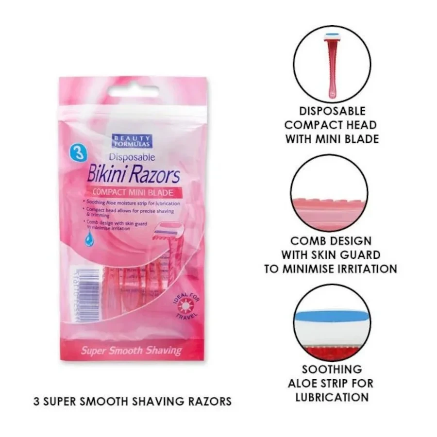 3pcs Razor Beauty Formulas Bikini Razors Compact Mini Blade