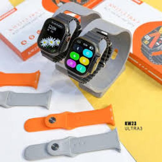 KW23 Ultra3 Smartwatch 3straps Aluminum Body Blody Blood Pressure Monitor Wireless Charging Supported