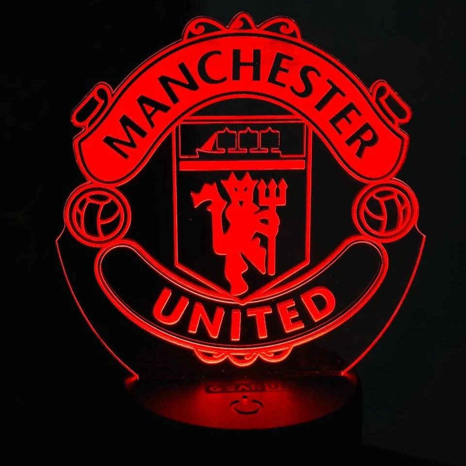 GearUP Acrylic Multicolor Night Lamp Black (Manchester United F.C.) – 20 pcs