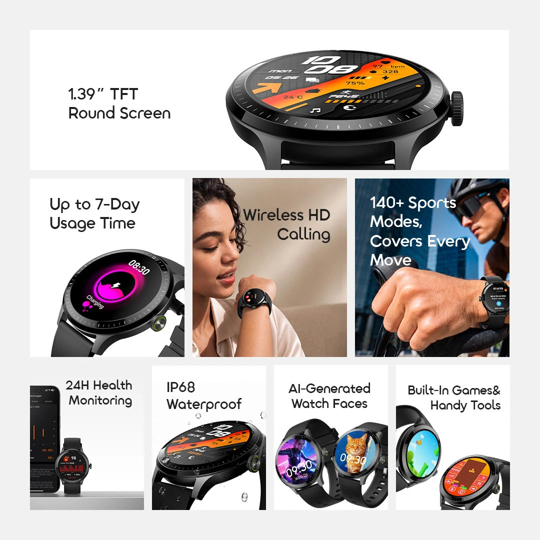Oraimo Watch 6RN 1.39-inch TFT Full Touch Smart Watch (OSW-825N)