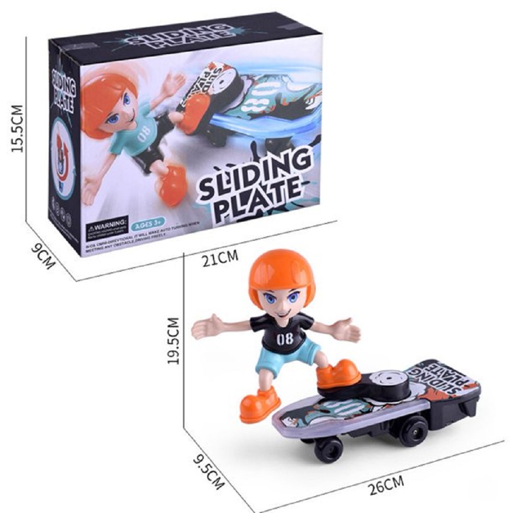 Sliding Plate -Electronic Stunt Skateboard Boy with Music & Light Effect (Multicolor)
