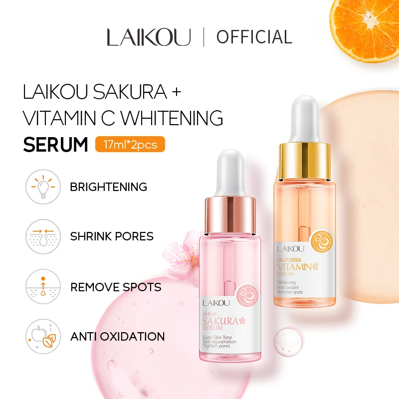 Laikou Sakura & Vitamin C Serum Combo (17ml+17ml)