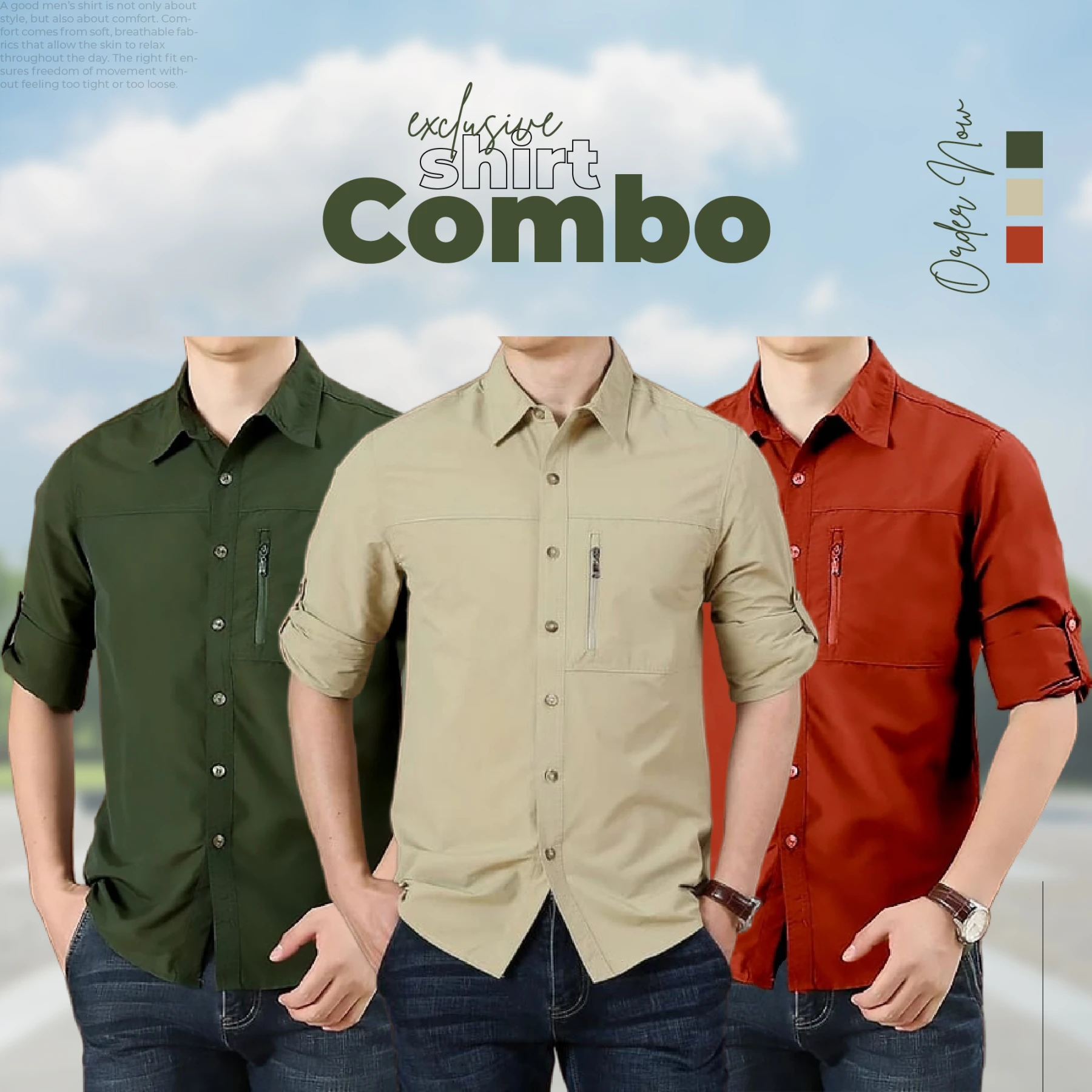 Exclusive 3-Piece Stylish Shirt Combo Pack