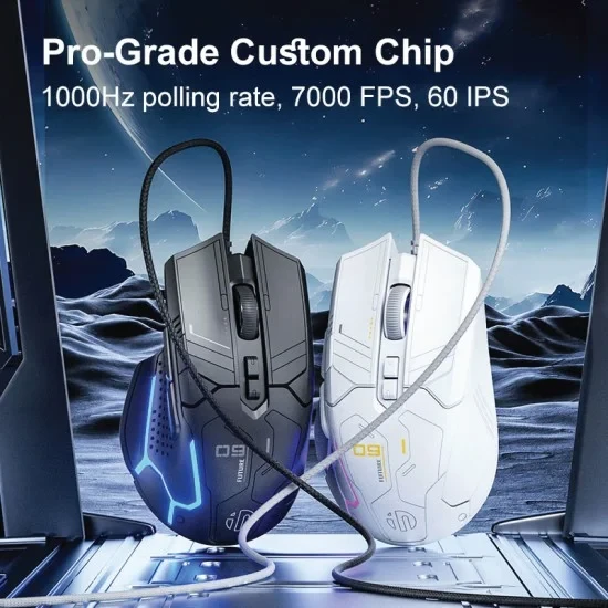 Inphic PG9 AI Design Wired Gaming Mouse – Black