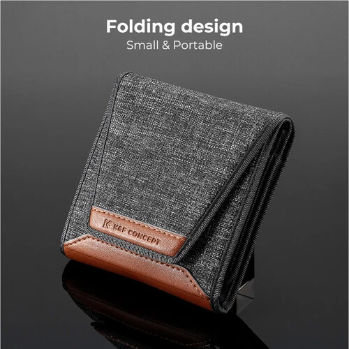 K&F Concept 3-Pocket Lens Filter Case – Holds Filters Up to 82mm – Compact Protective Storage for Camera Filters KF13.138