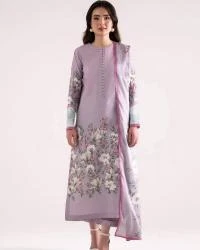 Digital Print Three Piece - Silk Set