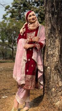 Soft Jorjet With sequence embroidery Three Piece