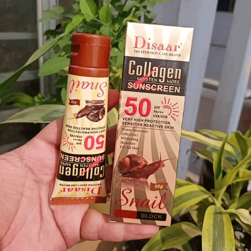Disaar Snail Collagen Sunscreen Cream SPF50 PA+++ 50gm