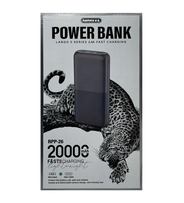 Remax RPP-26 20000mAh Powerbank 2 Inputs Type
