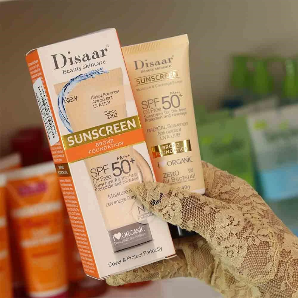 Disaar Beauty Skincare Oil Free SPF PA+++ 50+ Sunscreen Instant Protection UVA UVB Foundation - 40gm