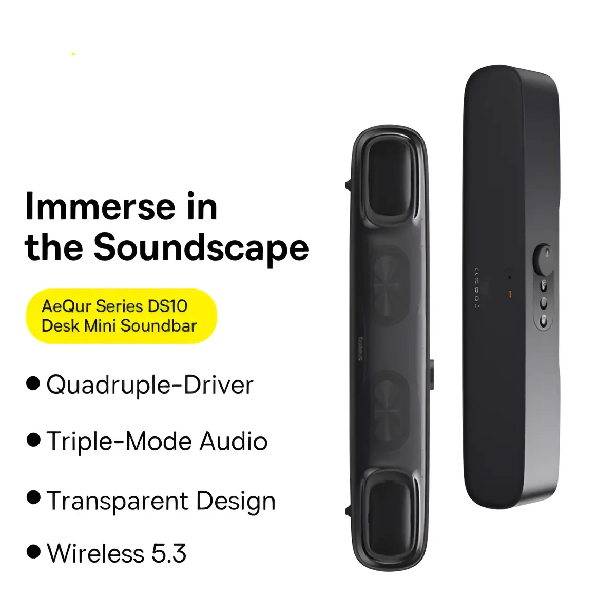 Baseus AeQur DS10 Mini Bluetooth Soundbar – Black