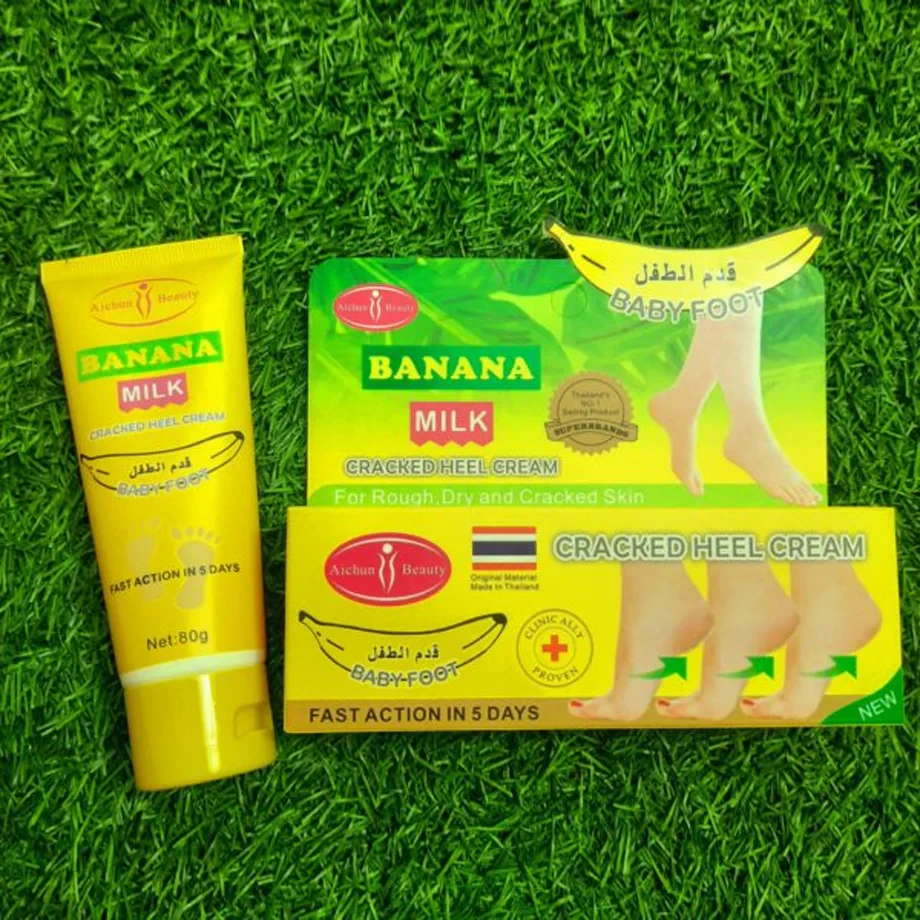 AICHUN BEAUTY 80gm Cracked Heel Cream Foot Care Banana Milk Cream Rough Dry Skin Baby Foot
