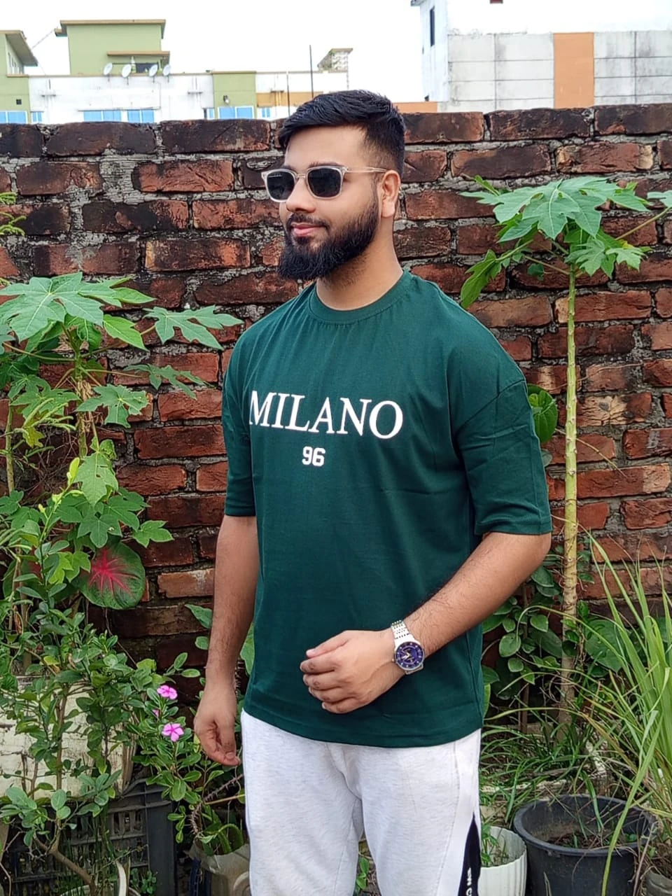 Men's Stylish Drop Shoulder- Milano Green