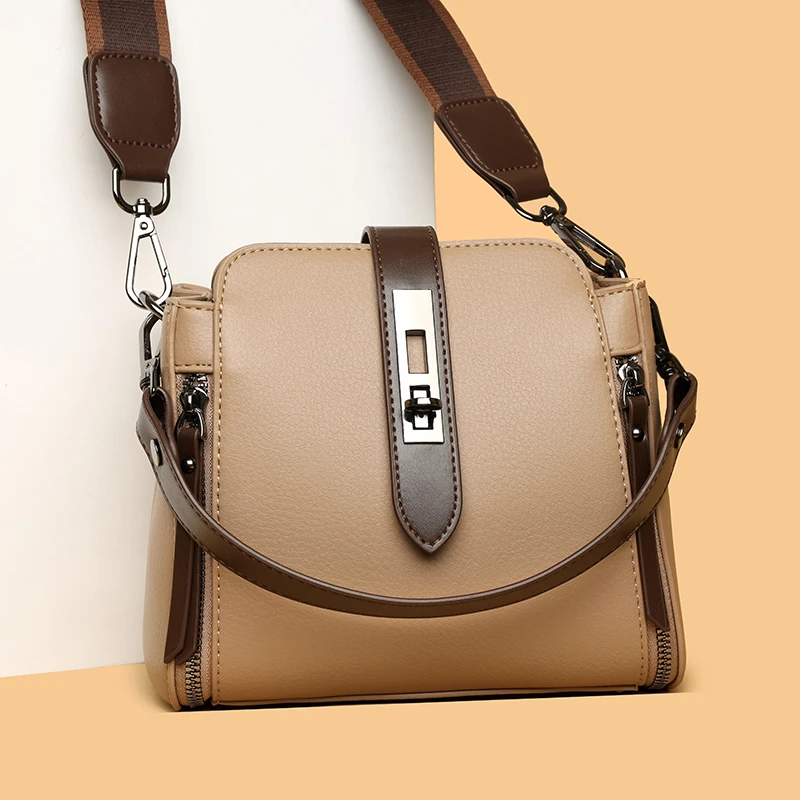 High-quality Messenger Bags For Women Luxury Crossbody Shoulder Bags Female(khaki)