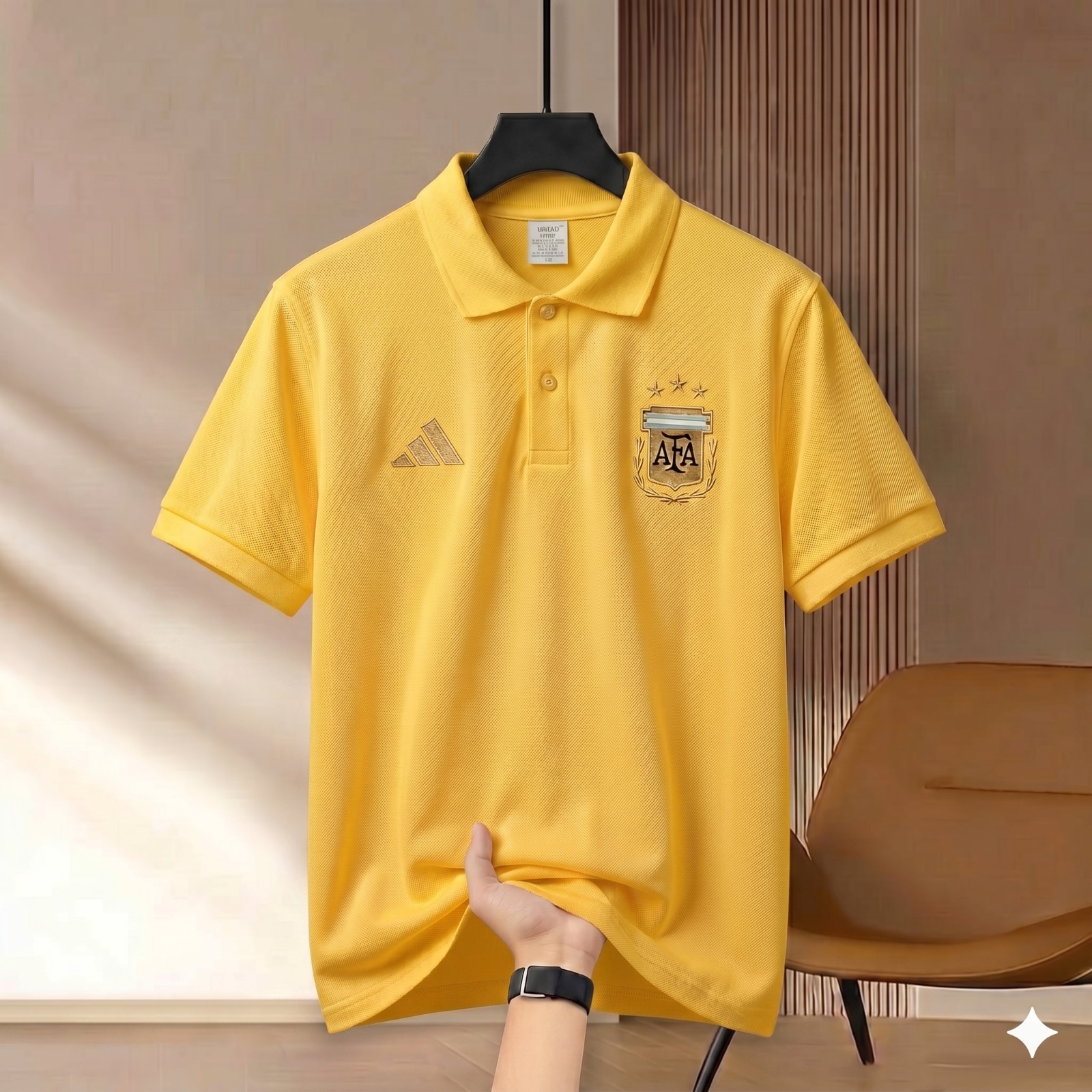 Highdency Rubber Print World Cup Polo Shirt