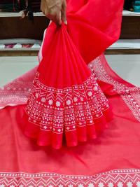 Chanderi silk sharee with blause pcs