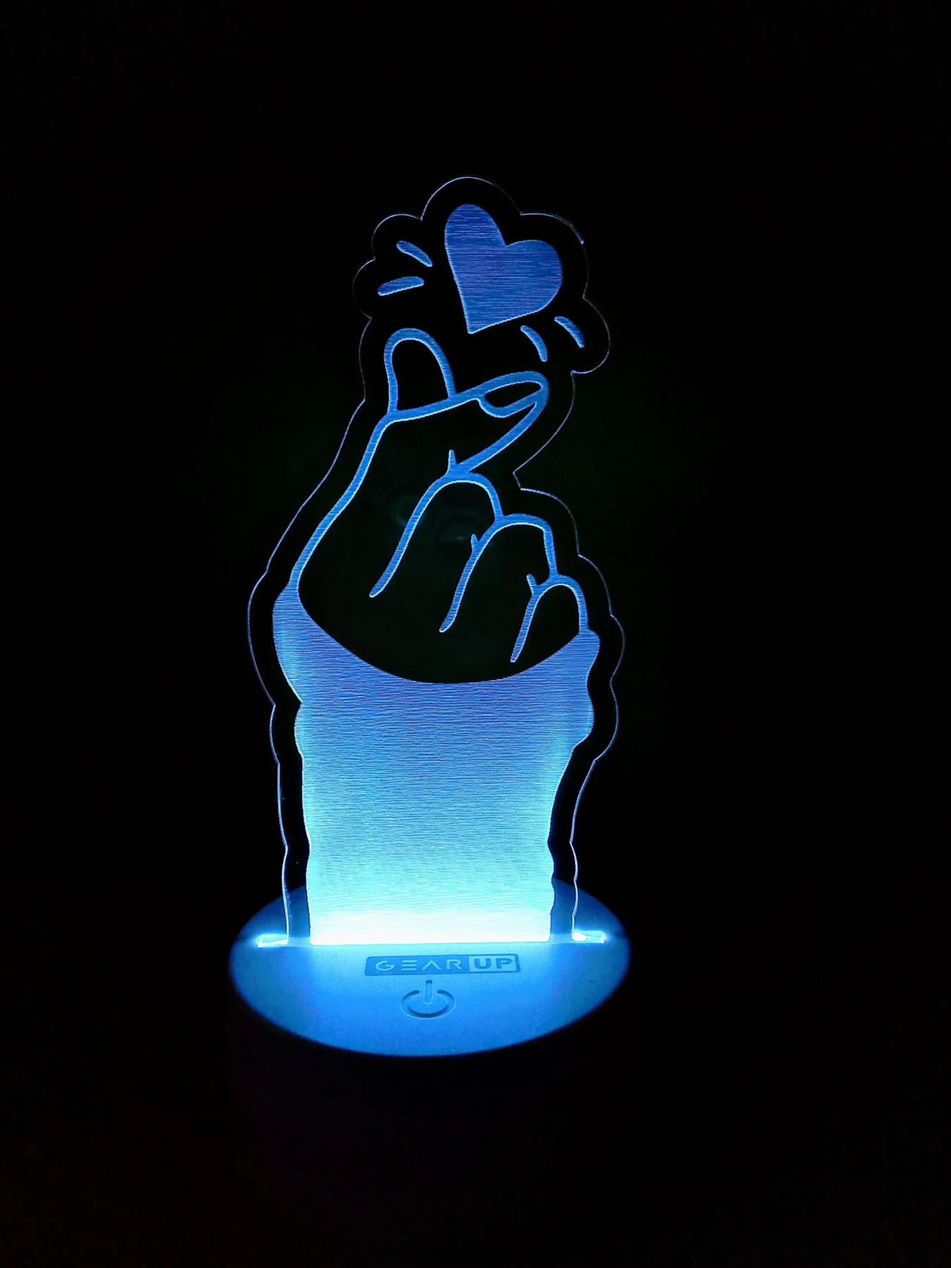 GearUP Acrylic Multicolor Night Lamp (Finger Heart) – 20 pcs