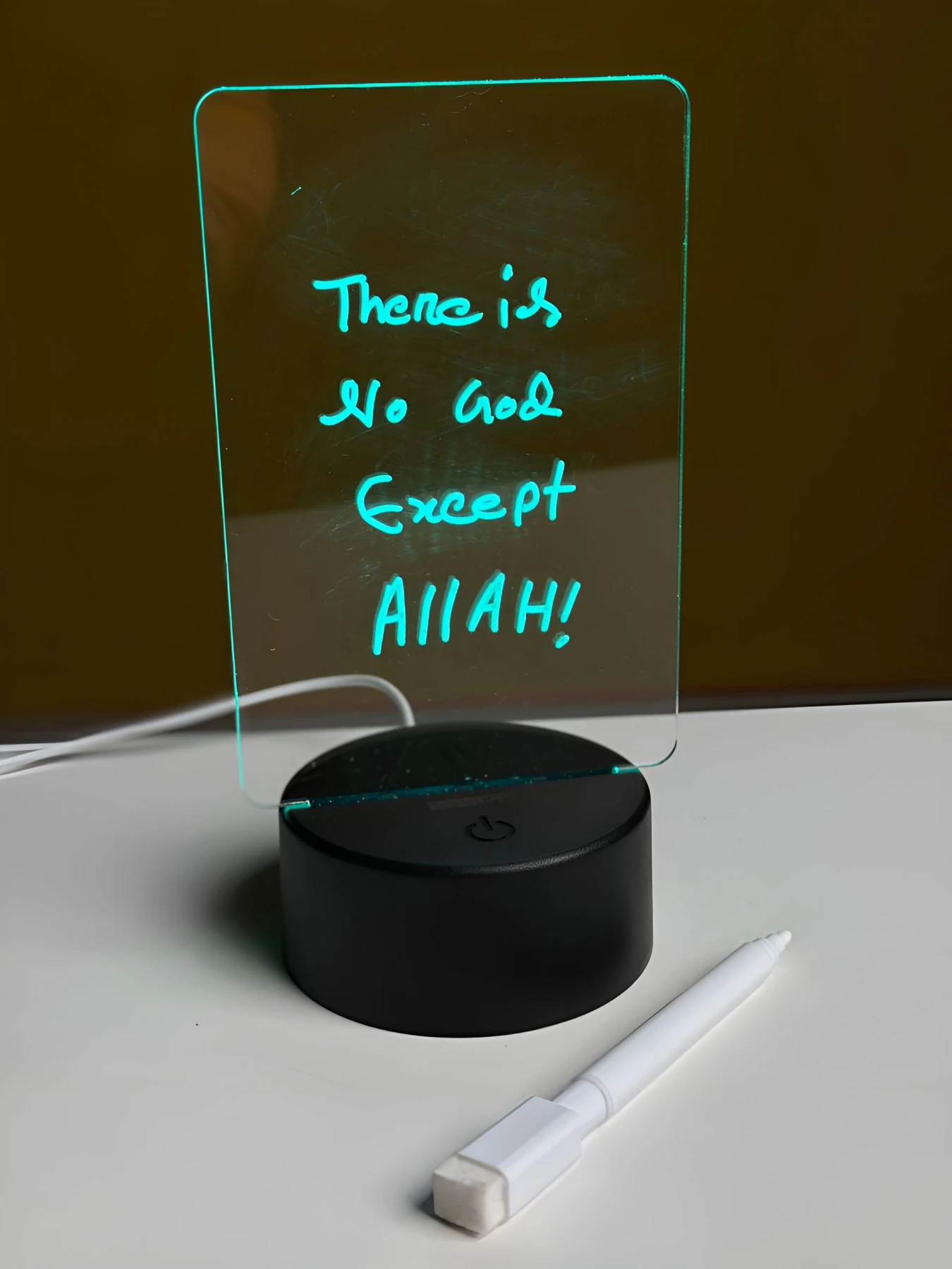 GearUP Acrylic Multicolor Night Lamp with Writable Board and Eraser Pen – White – 20 pcs